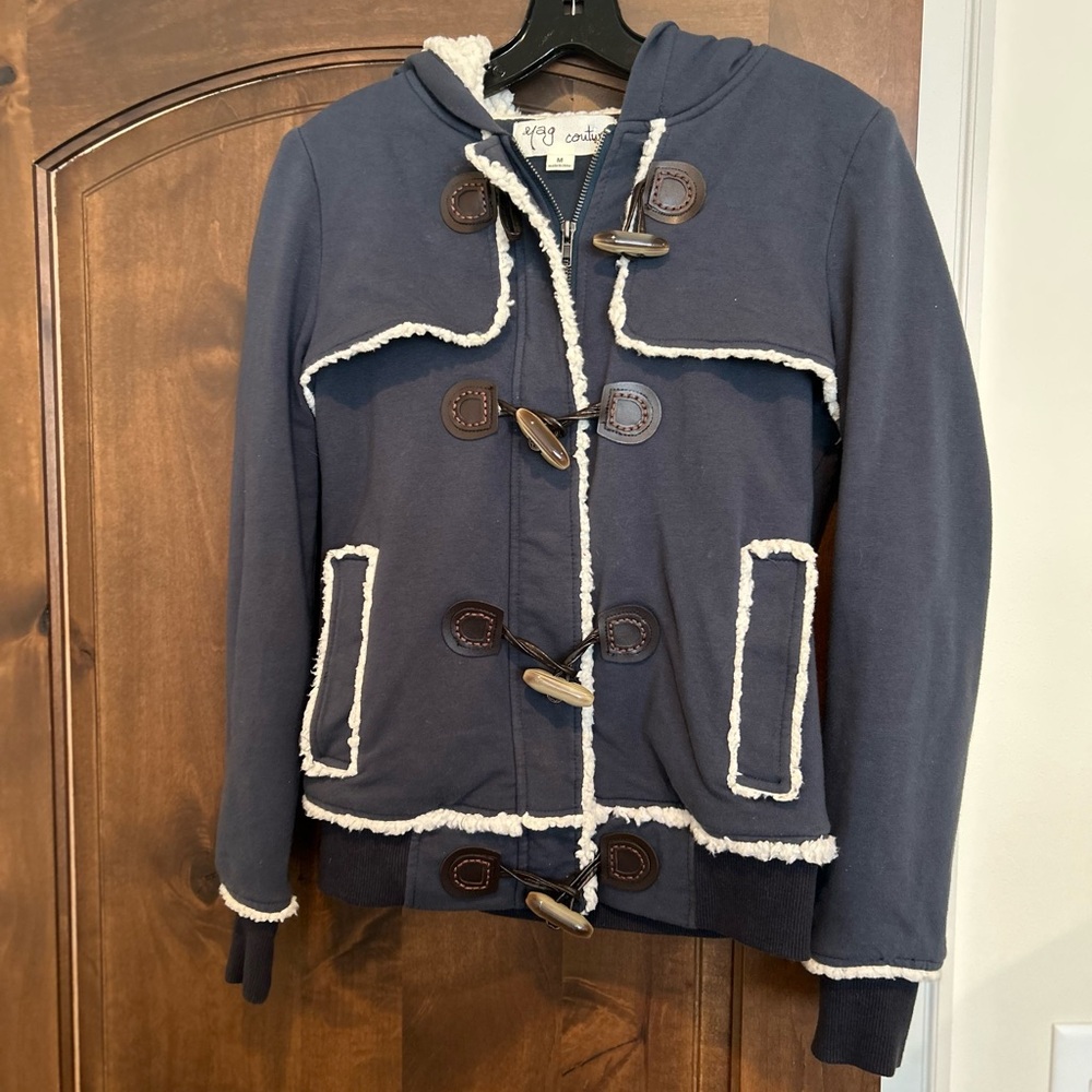 Urban Outfitters Gray and Cream Utility Jacket with Hood